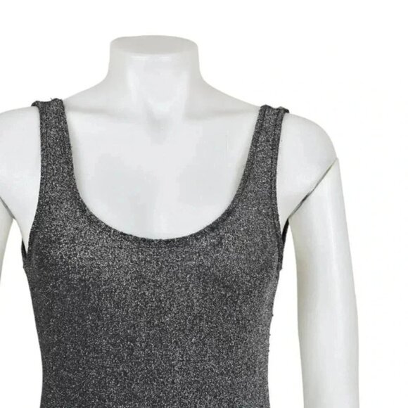Zara Silver Bodysuit Sparkly Metallic Size Medium - Picture 2 of 9